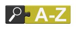 Puzzle Button aus zwei Teilen zeigt A-Z Puzzle Button aus zwei Teilen zeigt A-Z