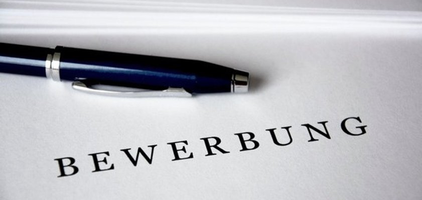 Schriftzug Bewerbung 