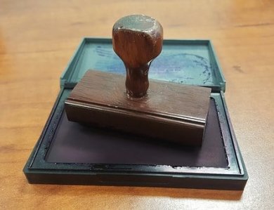 Stempelkissen mit Stempel