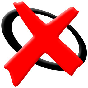 Illustration rotes Wahlkreuz auf schwarzem Kreis