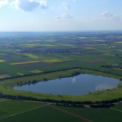 Luftbild Bergwerksee heute