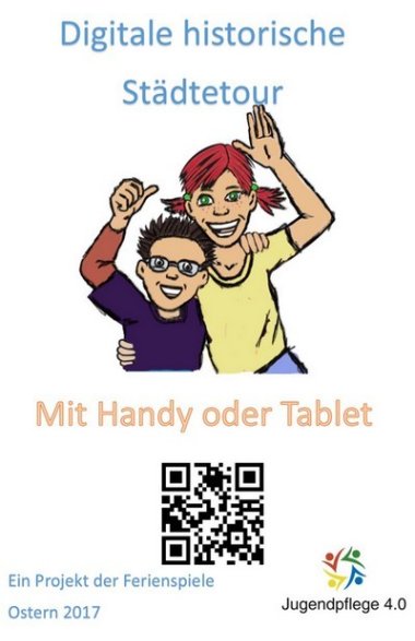 Hinweisbild mit Logo auf die Historische Städtetour