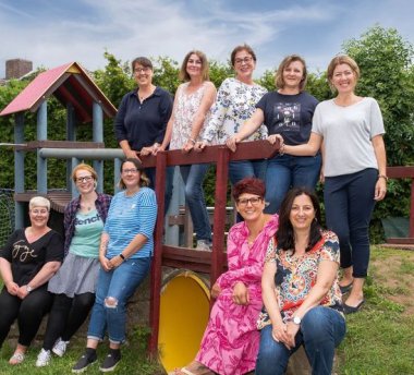 Team der Kita Purzelbaum Gruppenbild der Erzieherinnen der Kita Purzelbaum in Beienheim