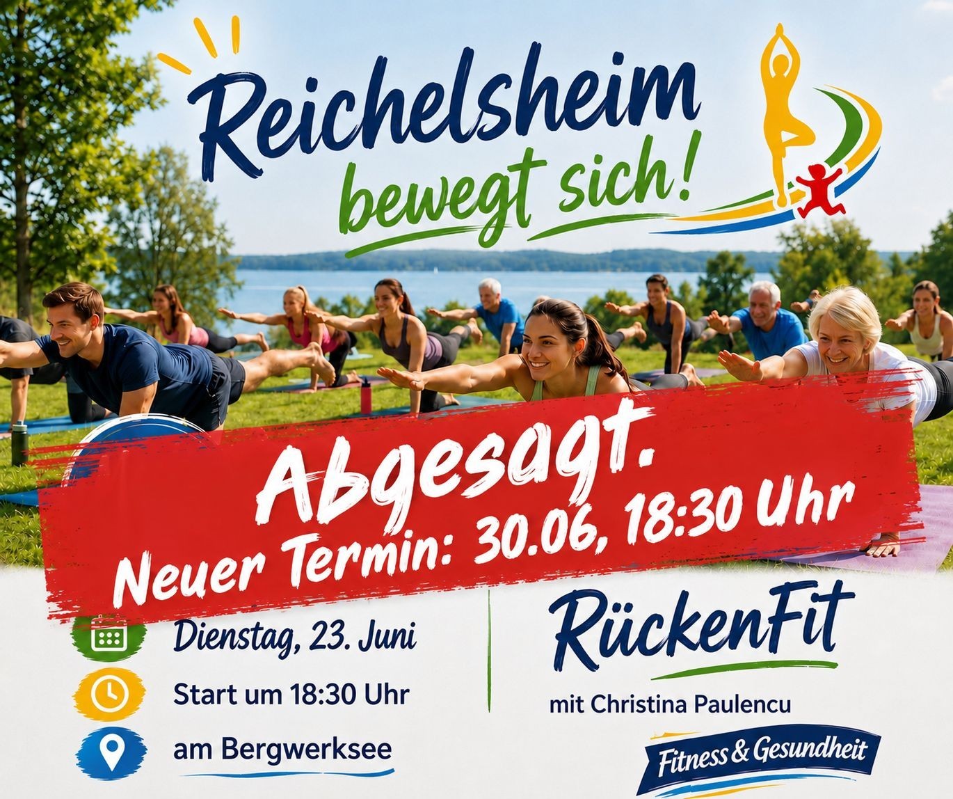 Sportliche Menschen vor dem See