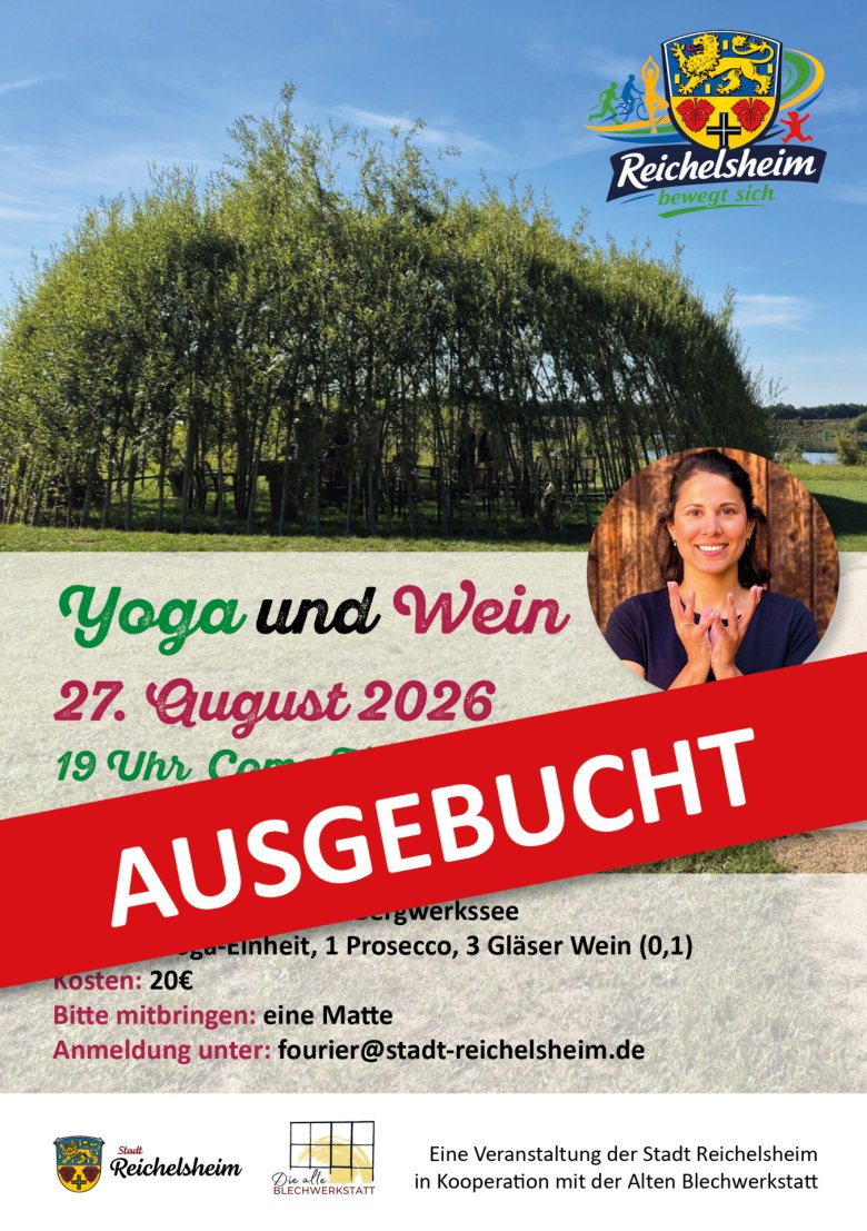 Reichelsheim bewegt sich: Wein und Yoga am Bergwerkssee ist ausgebucht